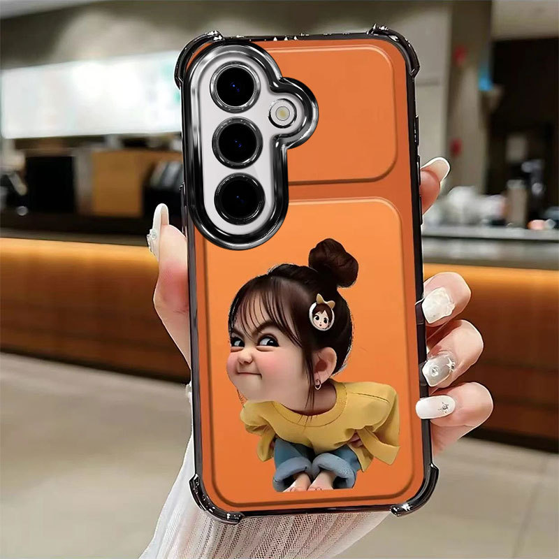 SAMSUNG ปลอก สําหรับ ซัมซุง ส24 เฟ การ์ตูนครอบคลุมเต็มรูปแบบหล่นหลักฐานที่น่าสนใจและน่ารักสาวปก ไฟฟ้า กล้องป้องกันซิลิโคนกรณีโทรศัพท์ - รูปที่ 3