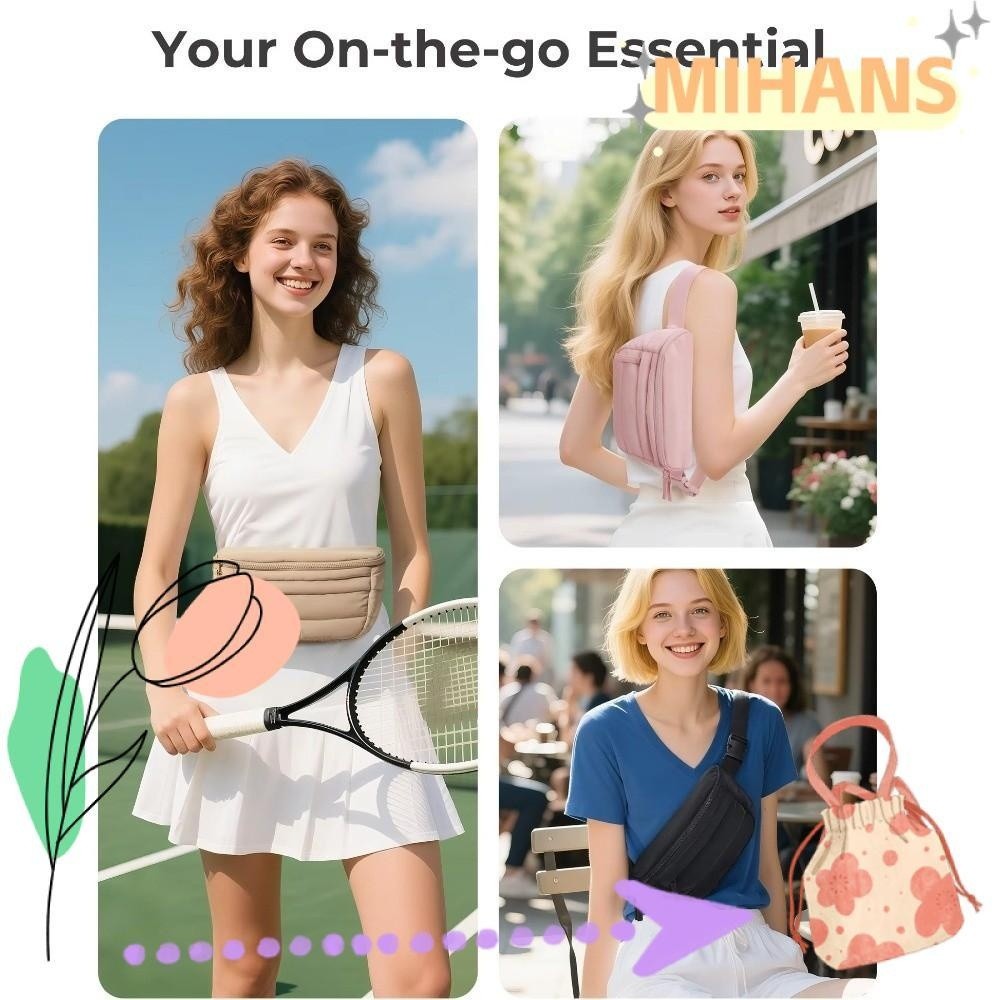 MIH Puffy Sling Lightweight Waterproof Crossbody Bag For Travel