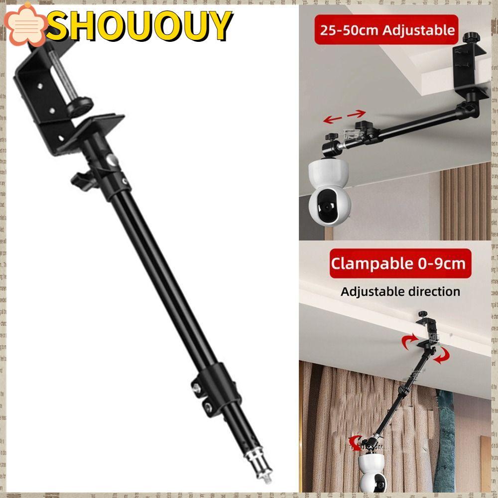 SHOOUHY ขายึดเตียงมอนิเตอร์เด็ก 360° ที่วางกล้องขนาดเล็กแบบยืดหดได้แบบหมุนได้ พร้อมสกรู 1/4 ไม่มีตัวกําหนดการกล้อง PTZ ขาตั้งสําหรับ Ezviz TP-LINK