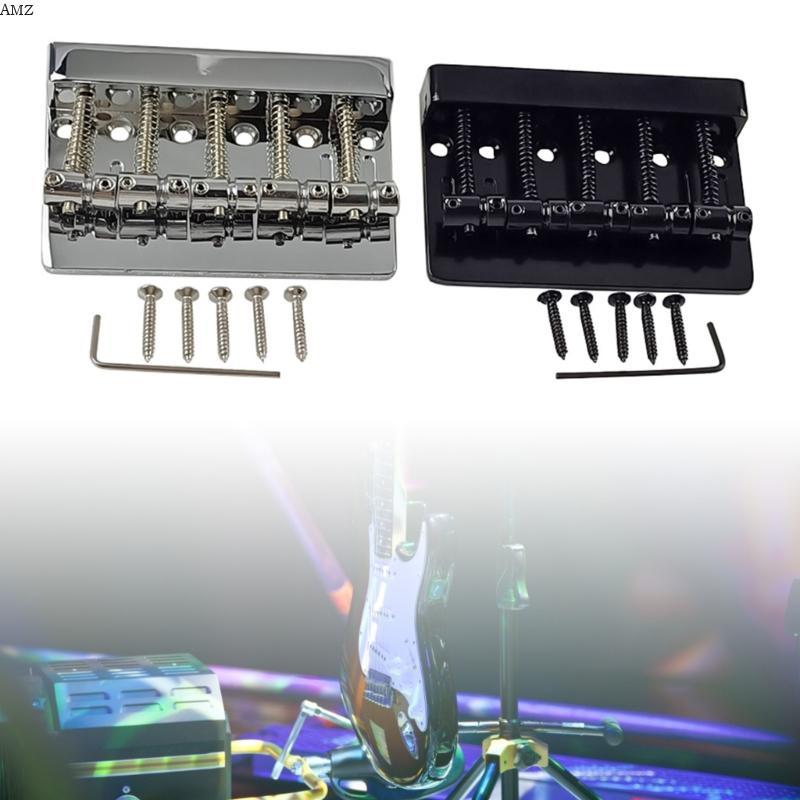 AMZ Metal Fixed Hardtail Tailpiece Bridge พร้อมสกรูสําหรับกีตาร์ไฟฟ้าเบส