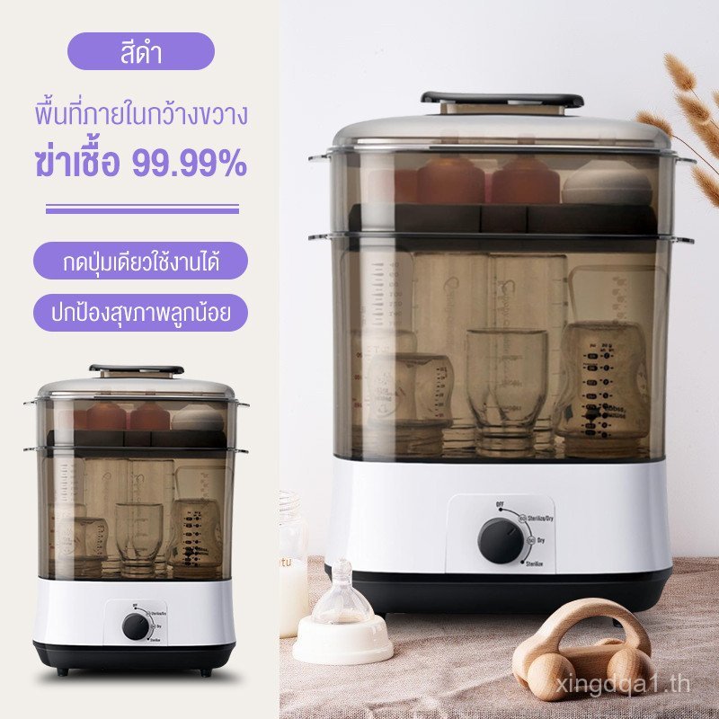 Doudou เครื่องนึ่งขวดนมพื้นที่ภายในที่นุ่มนวลปกป้องสุขภาพของทารกของคุณฆ่าเชื้อด้วยไอน้ําธรรมชาติทางเ