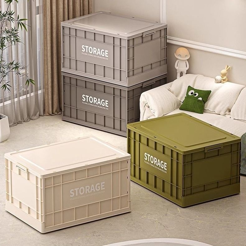 MULI กล่องเก็บของพับได้ ขนาดใหญ่ 61×42×34 cm พับแบนได้ ล้อหมุน360° มินิมอล ปลอดสารพิษ 0% บ้าน คอนโด