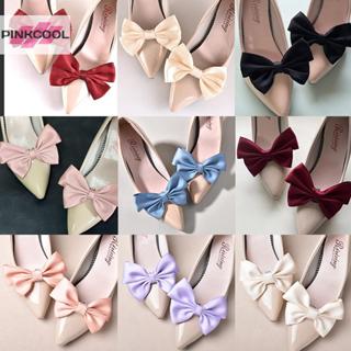 PINKCOOL 1 คู่โบว์รองเท้าคลิปรองเท้าแต่งงานรองเท้าส้นสูงตกแต…