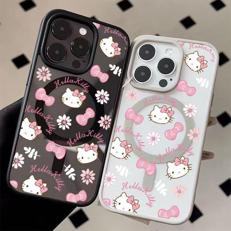 เคสโทรศัพท์ลาย Hello Kitty เข้ากันได้กับ iPhone 17 Pro 16 15 Plus 14 13 Pro Max 12 11 ดีไซน์แม่เหล็กคุณภาพสูง ZTMSCX0272