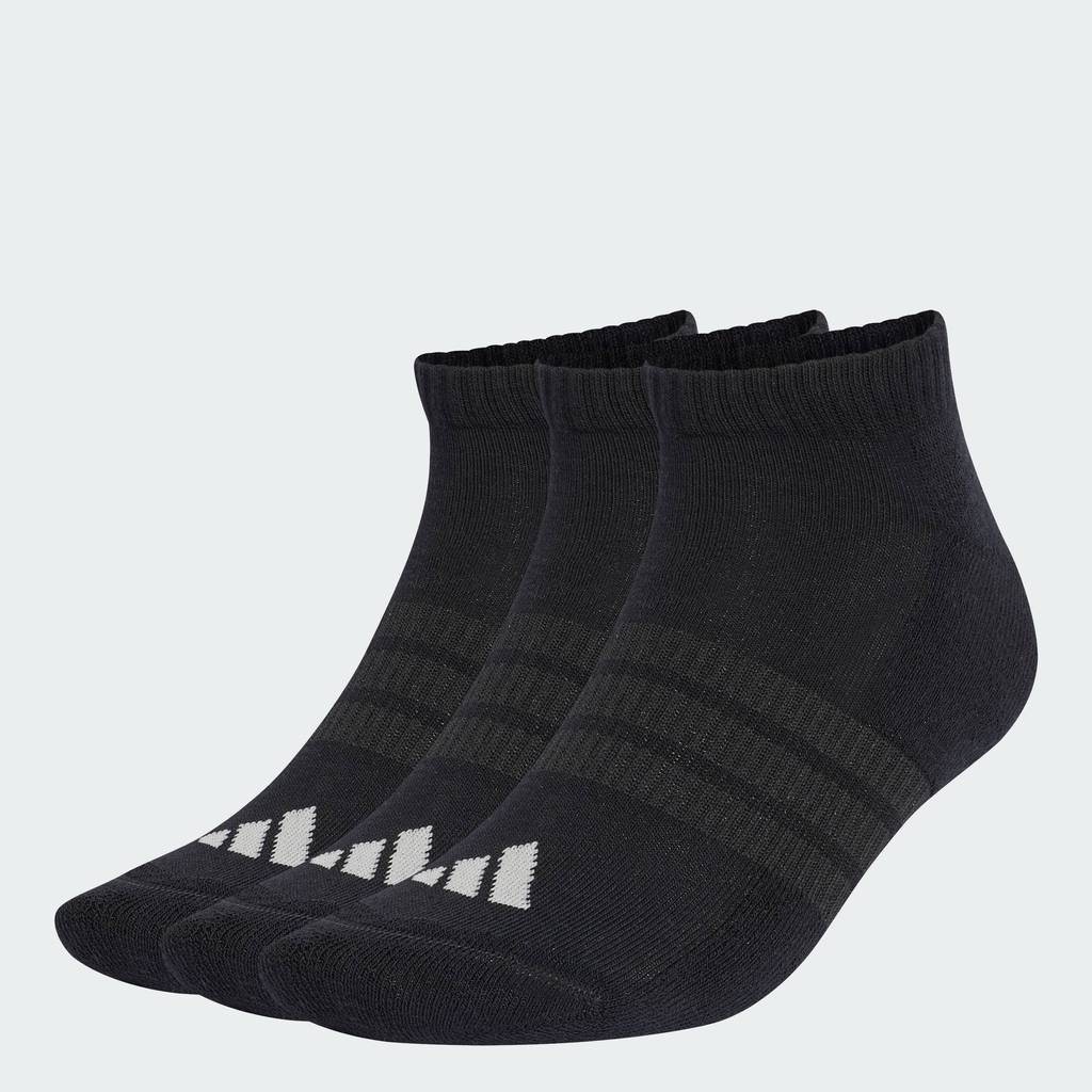 adidas Lifestyle Cushioned Essentials Low Cut Socks 3 Pair Pack Unisex Black KR7122