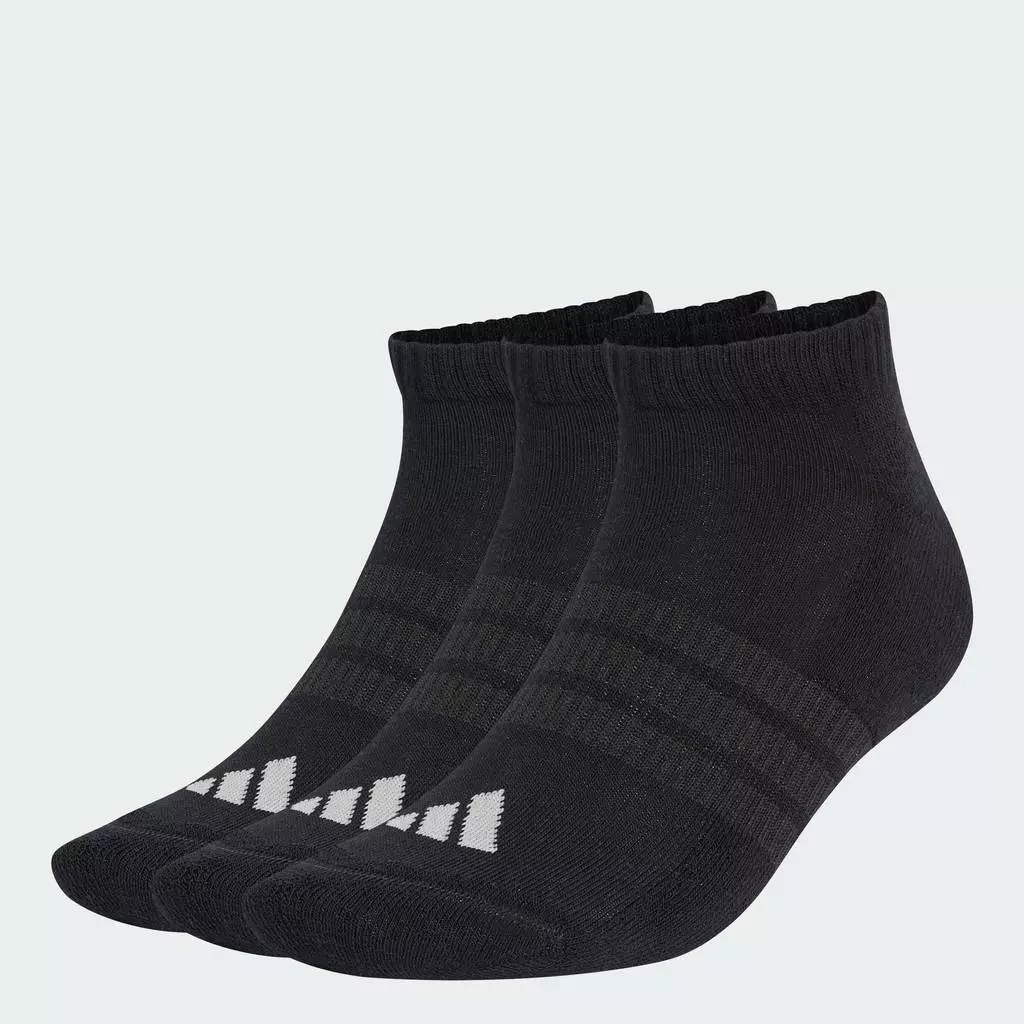 adidas ไลฟ์สไตล์ ถุงเท้าโลว์คัท Cushioned Essentials (3 คู่) Unisex สีดำ KR7122