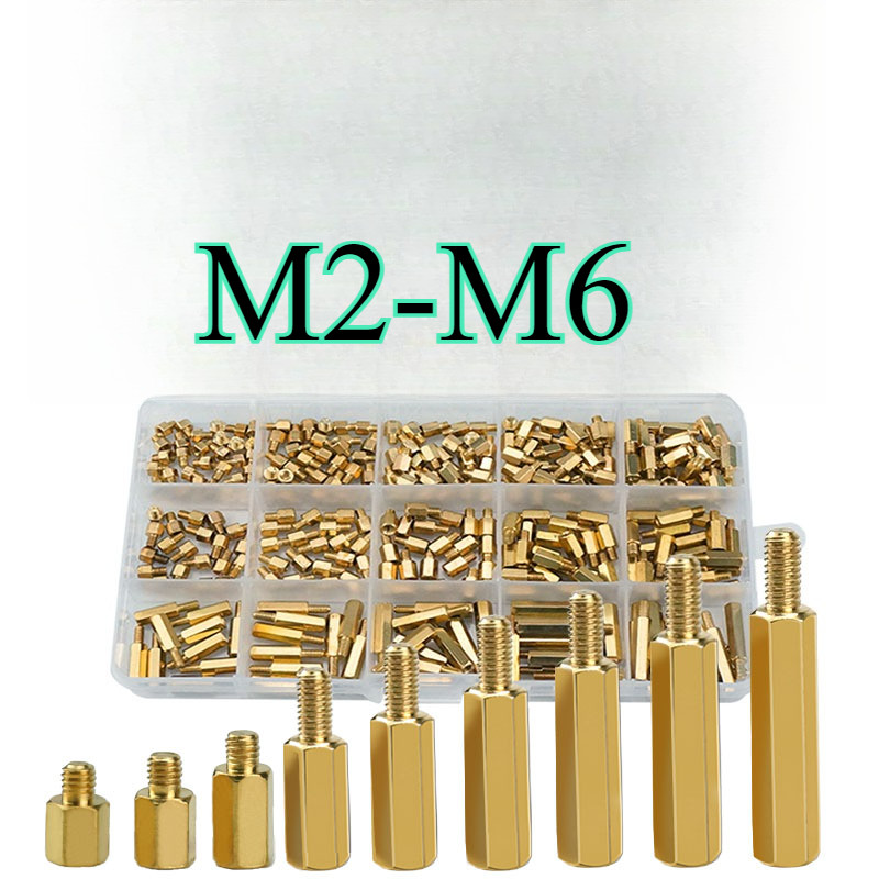 หกเหลี่ยมแยกคอลัมน์รอบ knurled คอลัมน์หกเหลี่ยมคอลัมน์ทองแดงคอลัมน์คู่ผ่านคอลัมน์ DIY ชุด M2-M6 CQ-M