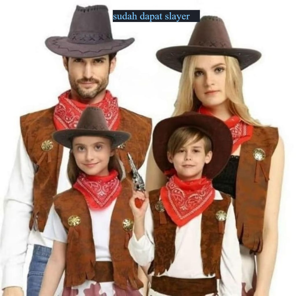 COWBOY SET / หมวก COWBOY สําหรับผู้ใหญ่ & CHILDREN พร้อมสายรัด / COWBOY SET RANCH HAT / | หมวก COWBO