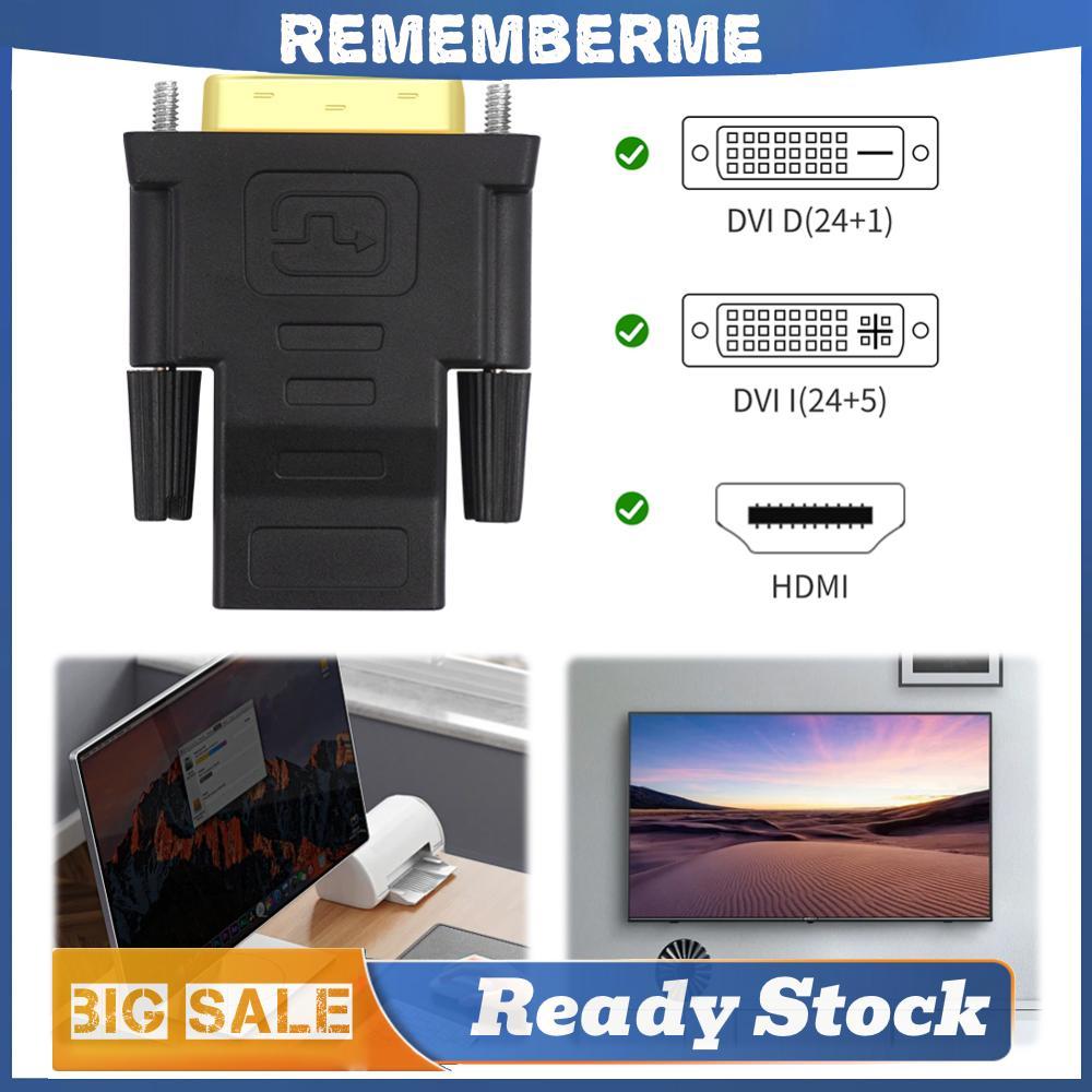 DVI To HDTV Connector Converter 1080P 24K ปลั๊กชุบทอง DVI เป็นอะแดปเตอร์ที่รองรับ HDMI สําหรับจอภาพ 