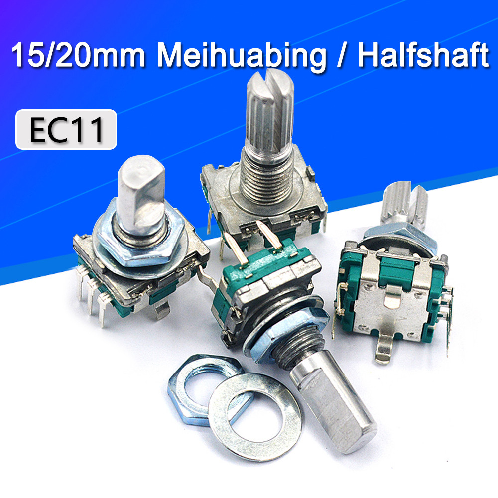 5 ชิ้น/ล็อต 20 ตําแหน่ง 360 องศา Rotary Encoder EC11 w ปุ่มกด 5Pin จับยาว 15/20 มม.ในตัวสวิตช์ปุ่มกด