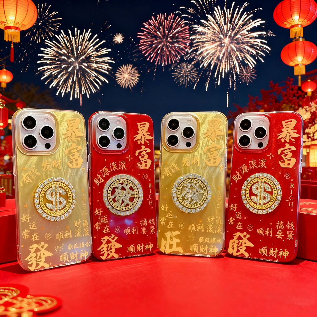 ปีใหม่ 3D Rotatable Gold Coin รับ Rich โทรศัพท์มือถือสําหรับ Honor 400 Pro 200 Lite X7D X5C X6A X7B 