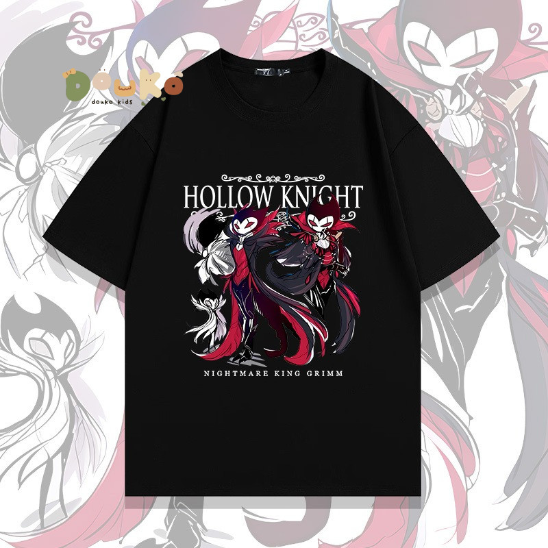 [พร้อมส่ง] เสื้อเด็ก Hollow Knight Grimm เสื้อน่ารักชุดเด็กผู้ชาย boy shirt cotton แขนระบาย คอกลมสีพ