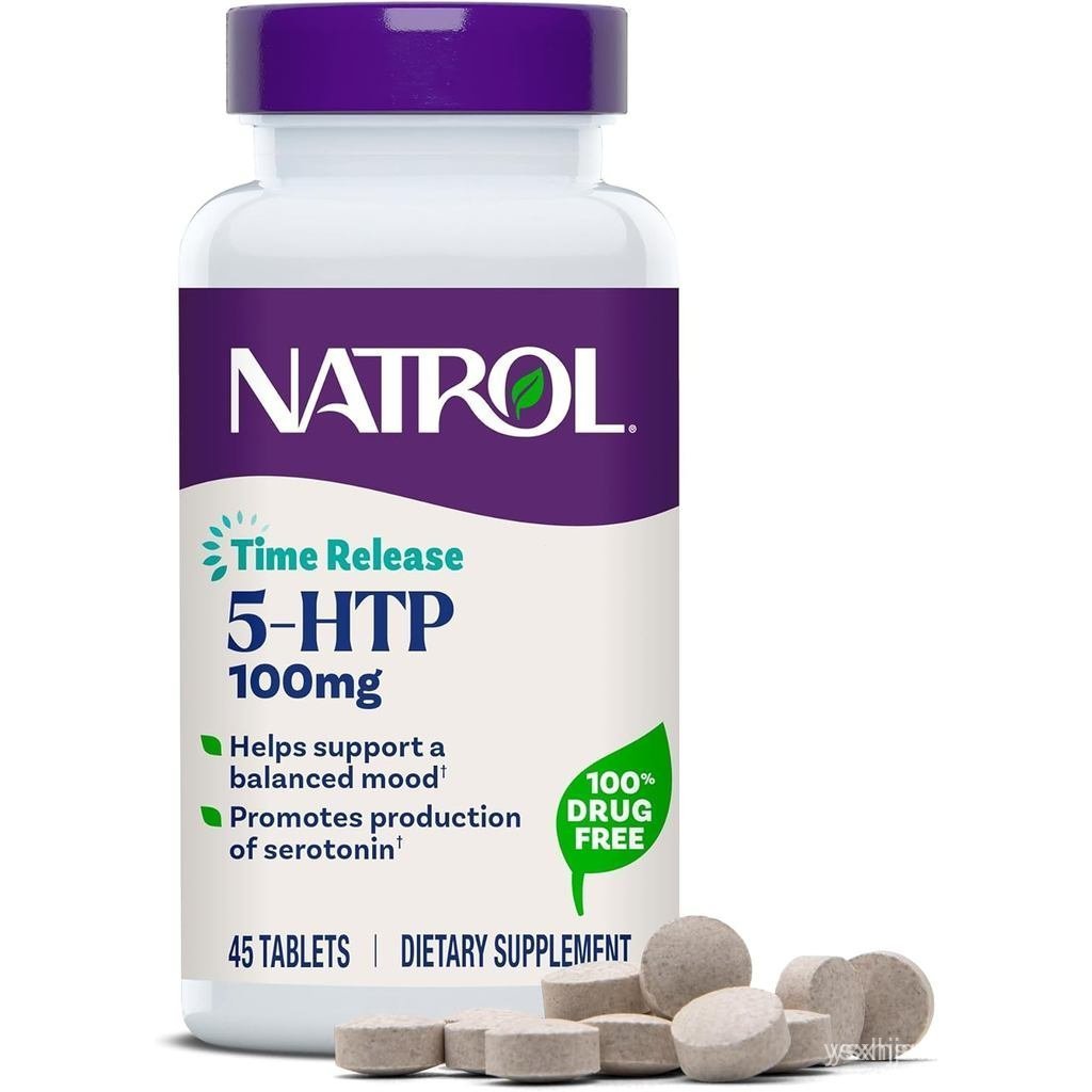 NATROL นาทรอล 5-HTP 100มก. ผลิตภัณฑ์เสริมอาหารช่วยรองรับอารมณ์สมดุล เม็ดปล่อย 90 เวลา 22-45 วันซัพพล