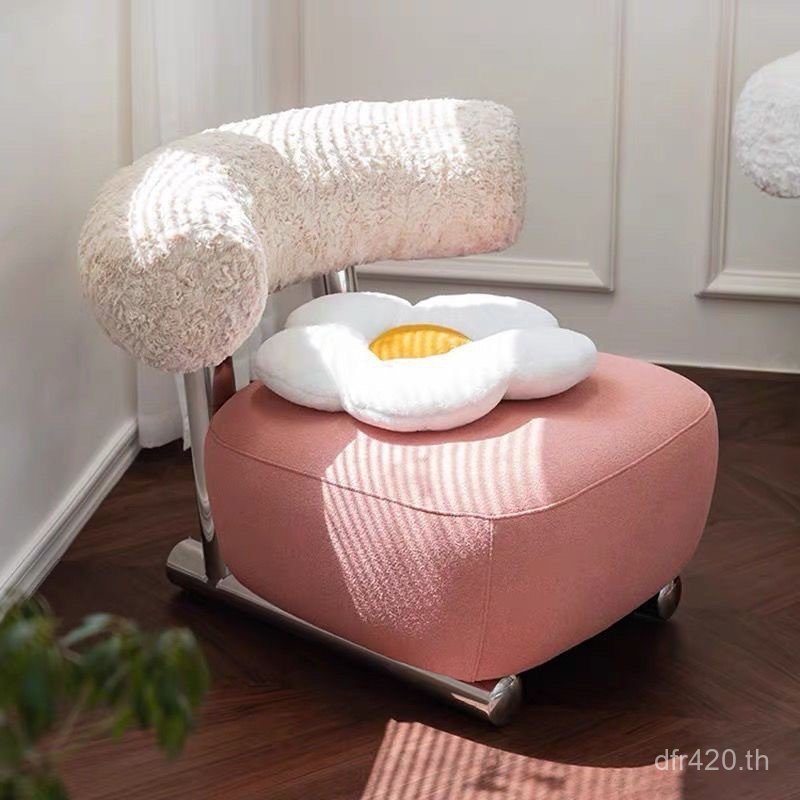 เก้าอี้Designerสแตนเลสห้องนอนSleigh Art LambขนแกะInfluencerในครัวเรือนห้องนั่งเล่นLuxuryโซฟาเดี่ยวNo