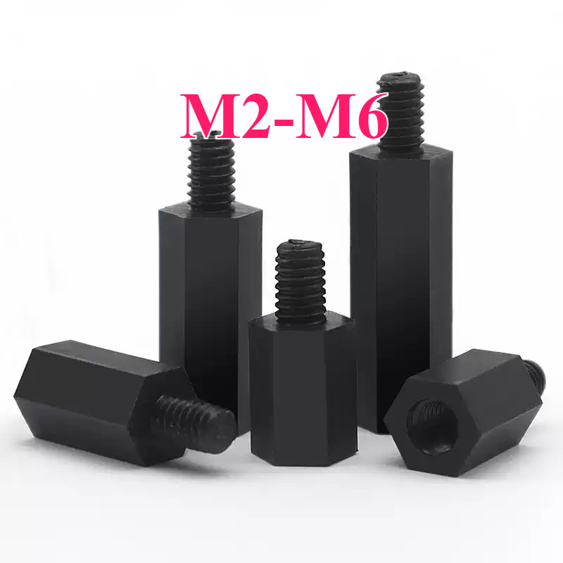 คอไนลอนหกเหลี่ยมหัวเดียว, คอลัมน์แยก, คอลัมน์รองรับ, คอลัมน์สเปเซอร์, สกรูแกนพลาสติก M2/M2.5/M3/M4/M