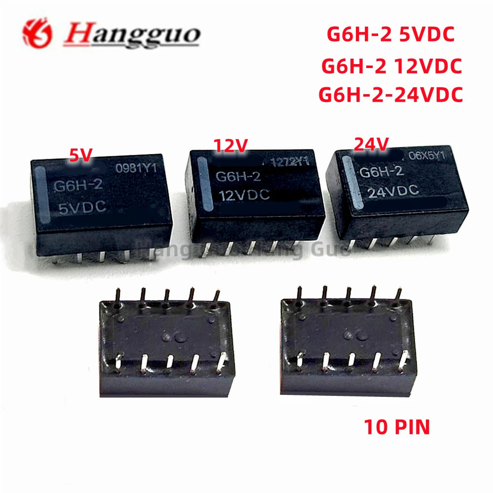 5 ชิ้น/ล็อต Original G6H-2-5VDC G6H-2-12VDC G6H-2-24VDC G6H-2 5V 12V 24V 10-pin 1A สองสวิทช์ 2-ปิดสั