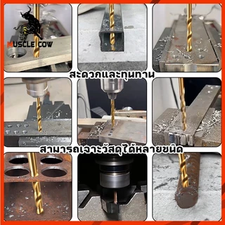 MUSCLE COW ดอกสว่านเจาะเหล็ก ดอกสว่านเจาะสแตนเลส โคบอลต์ HSS Co5 M35 ดอกสว่านแบบเกลียว ความแข็งแรงสูง ขนาด 1.0-13 mm