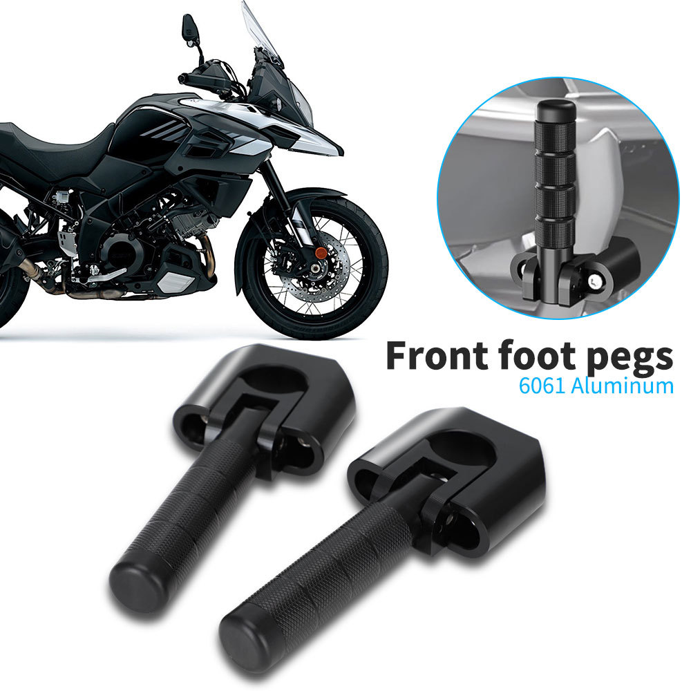 JF Highway Foot Pegs 7/8"-1.25" Adventure Crash Bar Rest Pedal For KLR650 DR650 XR650L Tenere 700 V-