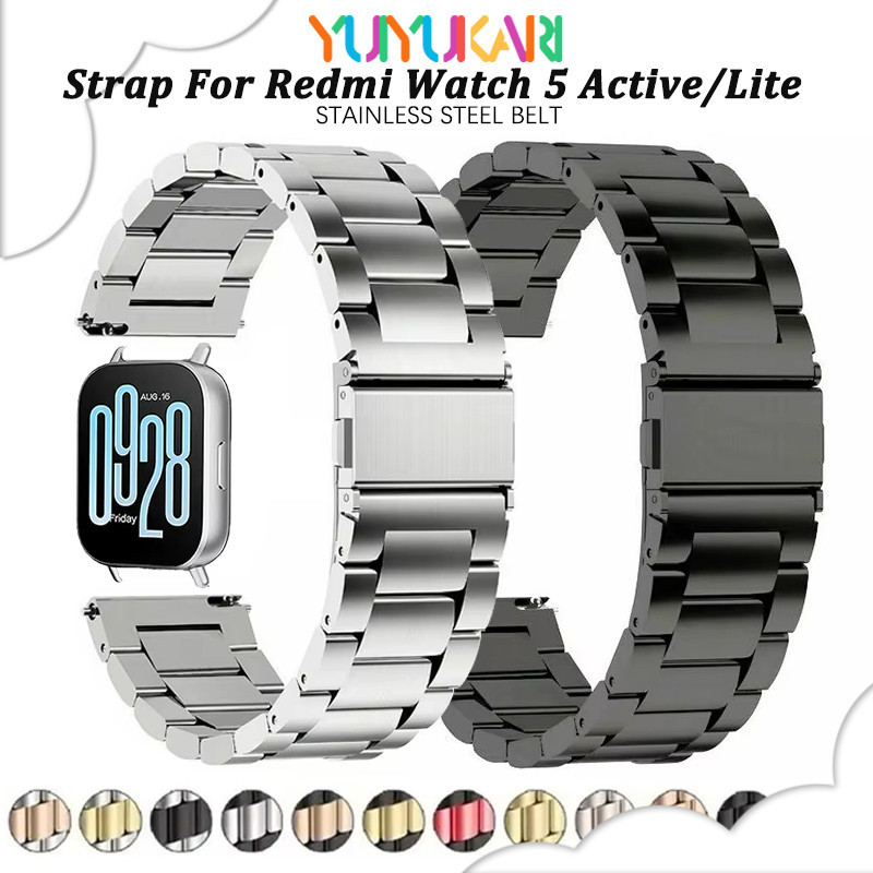 สายรัดโลหะขนาด 20 มม. 22 มม. สำหรับนาฬิกา for Redmi Watch 5 Active/Lite /Samsung Galaxy Watch/Garmin/Huawei/Amazfit