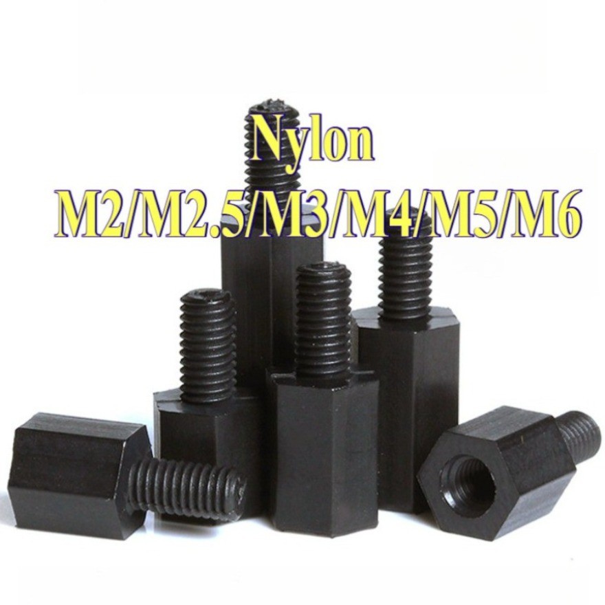 คอไนลอนหกเหลี่ยมหัวเดียว, คอลัมน์แยก, คอลัมน์รองรับ, คอลัมน์สเปเซอร์, สกรูแกนพลาสติก M2/M2.5/M3/M4/M