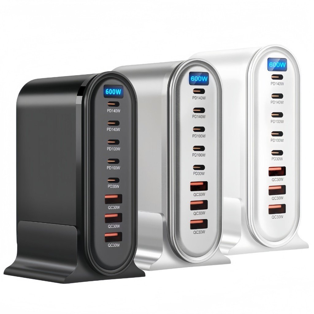 จอแสดงผลดิจิตอล 600W GaN Charger PD140W เครื่องชาร์จหลายพอร์ตเหมาะสําหรับ Huawei Super Fast Charge C