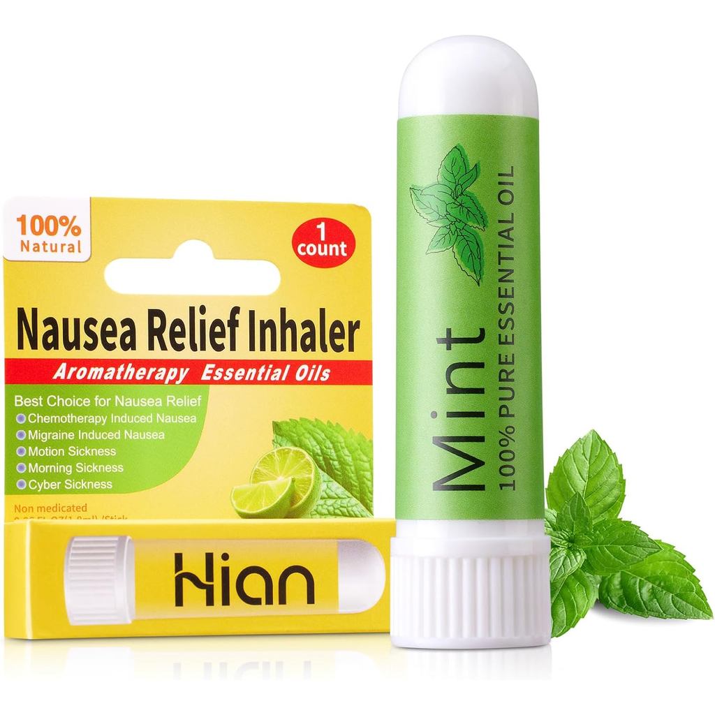Hion Nausea Relief Inhaler-Mint, น้ํามันหอมระเหยธรรมชาติ 100% เครื่องช่วยหายใจ