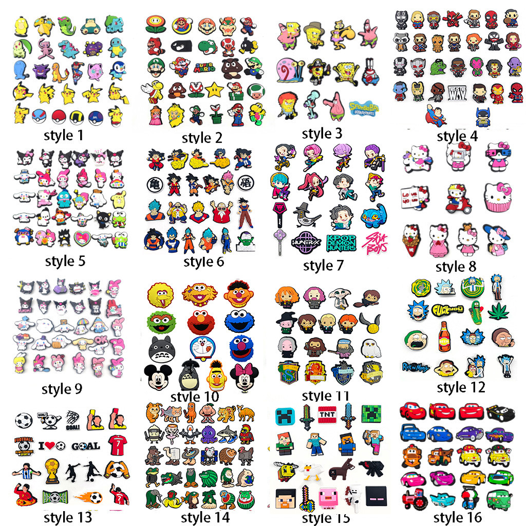 รองเท้า Charm อุปกรณ์รองเท้าการ์ตูน PVC รองเท้า Charms