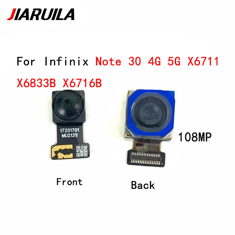 กล้องด้านหน้ากล้องด้านหลังสําหรับ Infinix Note 30 5G X6711 X6833B X6716B โมดูลกล้องและด้านหน้าขนาดเล็กโมดูลกล้อง Flex Cable