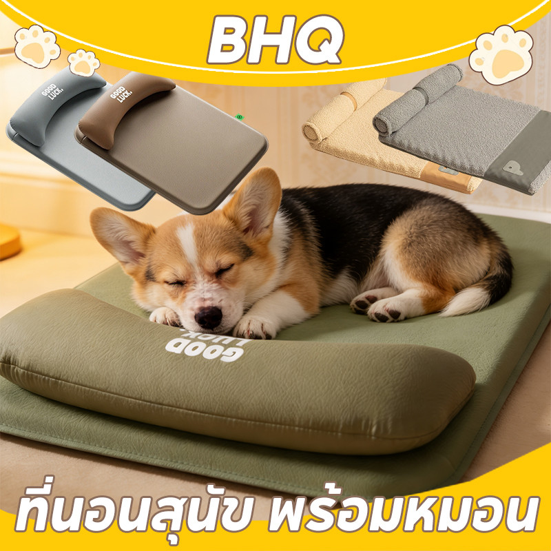 BHQ ที่นอนหมาขกันน้ำ ที่นอนสุนัข เบาะนอนแมว พร้อมหมอน ทำจากเมมโมรี่โฟม ระบายอากาศได้ ความชื้นหลักฐาน