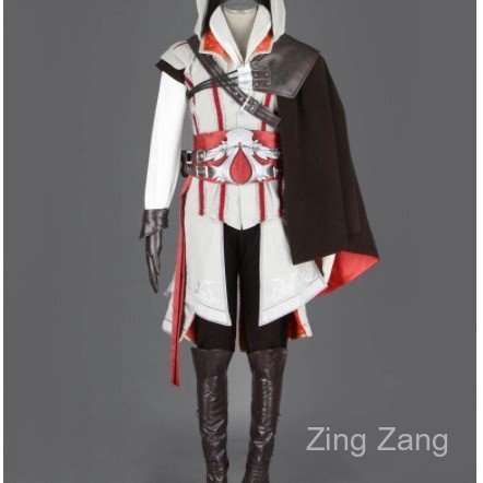 Assassins Creed 3 COSPLAY เสื้อผ้า Assassin เสื้อผ้า 2nd Generation เสื้อผ้าเสื้อผ้าผู้ชาย Ezio สีดํ