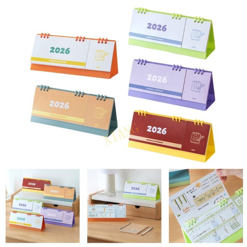 XGB 2026 ปฏิทินตั้งโต๊ะตั้งโต๊ะปฏิทินรายเดือนสําหรับโฮมออฟฟิศ Shool 23x7 3x10 ซม.