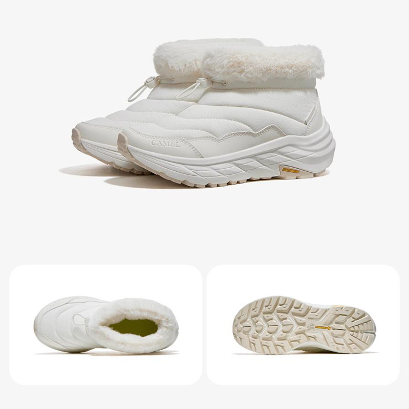 AMERICAN CAMELรองเท้าบูทหิมะกลางแจ้ง ผ้าฟลีซ อบอุ่น กันน้ำ - รูปที่ 7