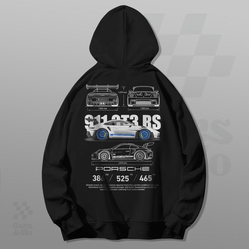 รถยนต์และ Clo - New Porsche 911 GT3 RS Blueprint Hoodie Black