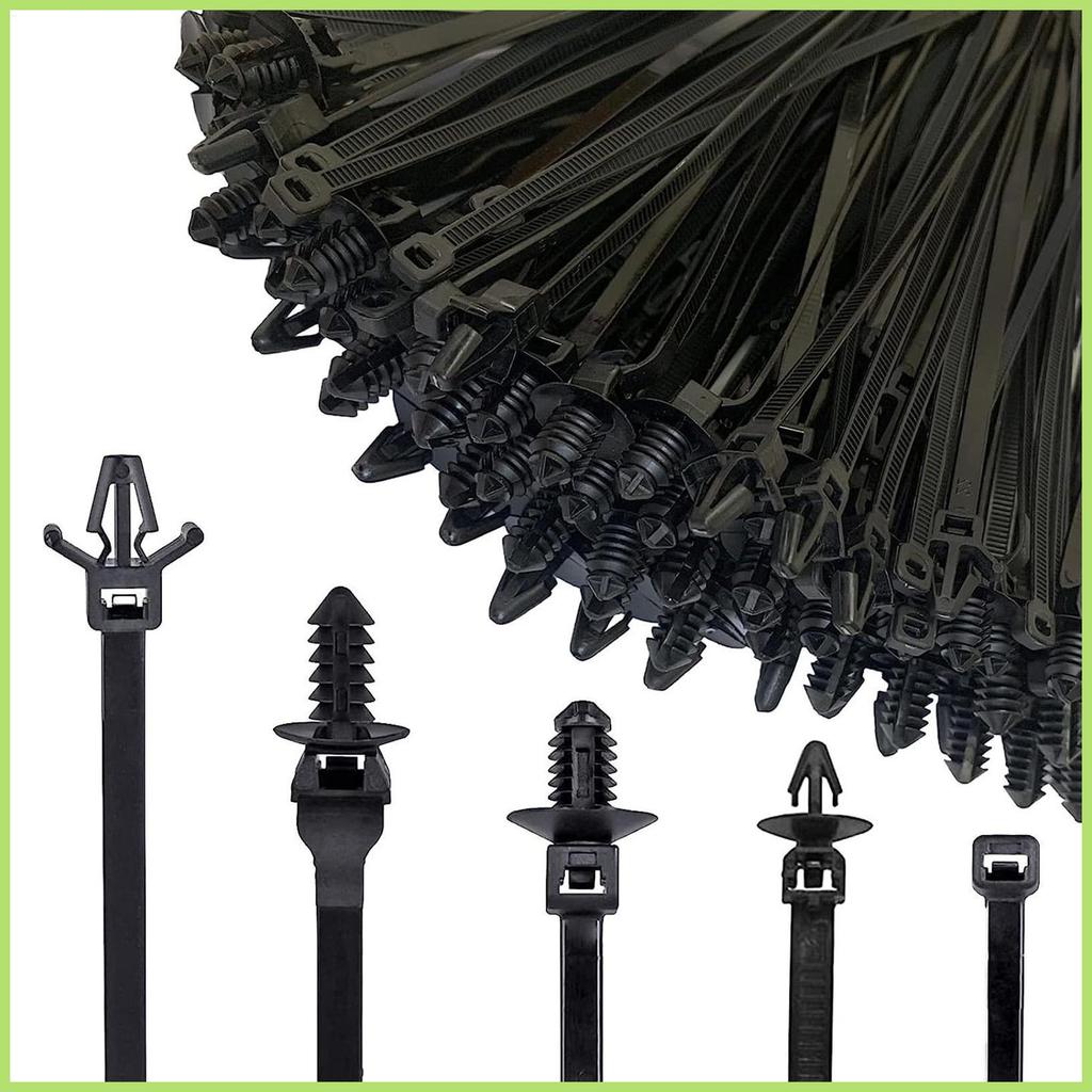 Push Mount Zip Ties 160PCS ยานยนต์ติดตั้ง Push Mount สาย Zip Ties สาย Zip Tie Holder สําหรับในร่ม bh