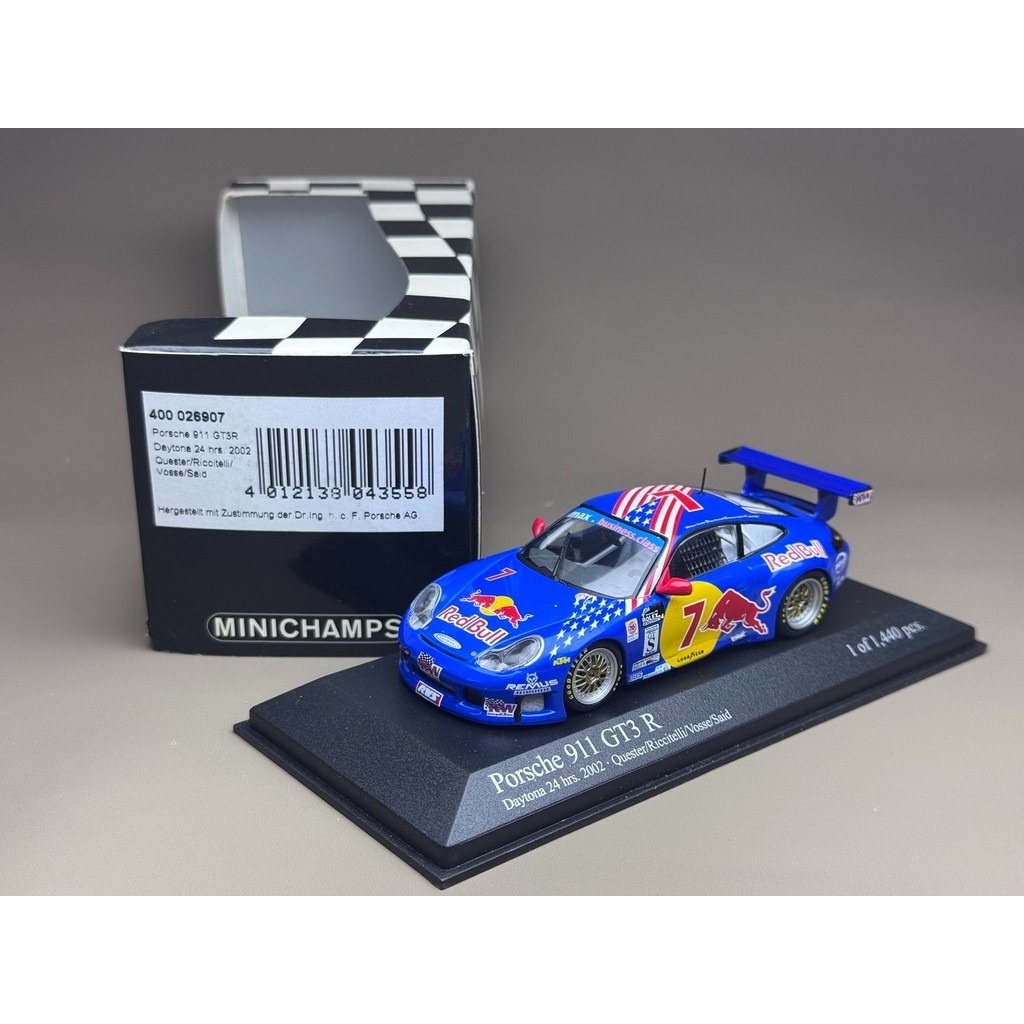 [คลังสินค้าพร้อม] Mini Cut 1/43 Porsche 911 GT3 R Red Bull #7 ยินดีต้อนรับสู่คําถามที่ผิดปกติใหม่รถส