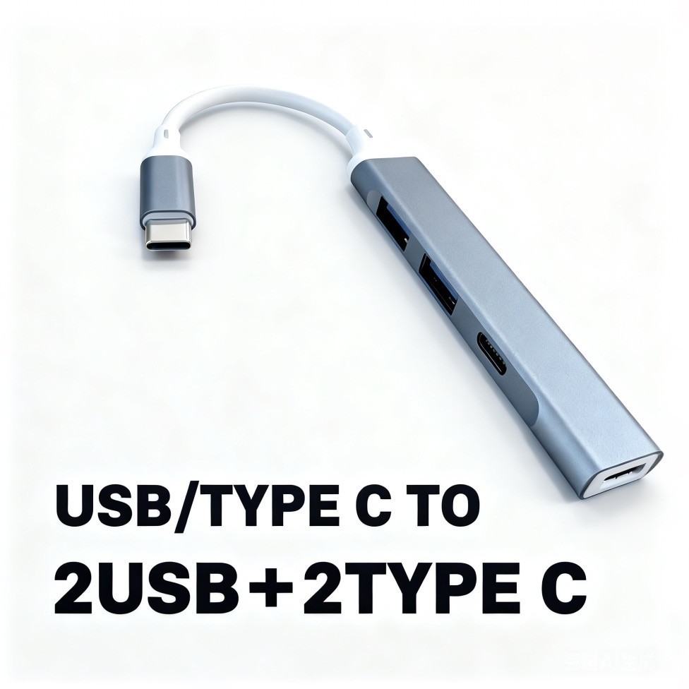 ประเภท C HUB พอร์ต USB 4 ใน 1 ความเร็วสูง OTG 4 พอร์ต Multi Splitter อะแดปเตอร์สําหรับ Macbook Pro PC แล็ปท็อป