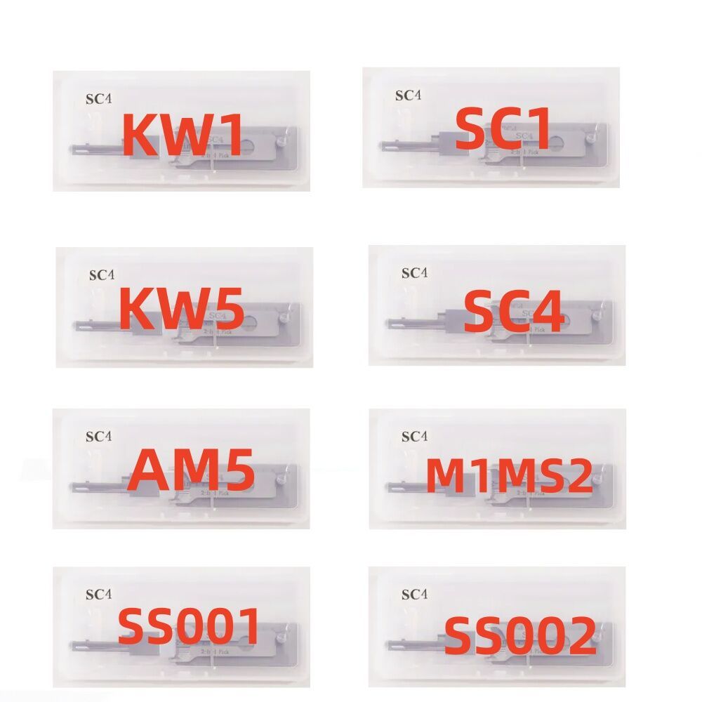 Lishi สไตล์เครื่องมือ SC1 SC4 KW1 M1/M2 AM5 KW5 M1 MS2 SS001 PRO SS002 PRO 2in1 เครื่องมือช่างล็อค
