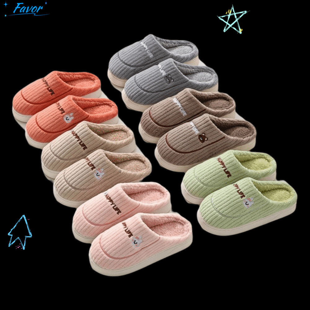 รองเท้าแตะผ้าฝ้ายสำหรับผู้หญิง ออกแบบแฟชั่นห่อหุ้มแบบนิ้วเท้า นุ่มสบายสำหรับภายในบ้านในฤดูหนาว