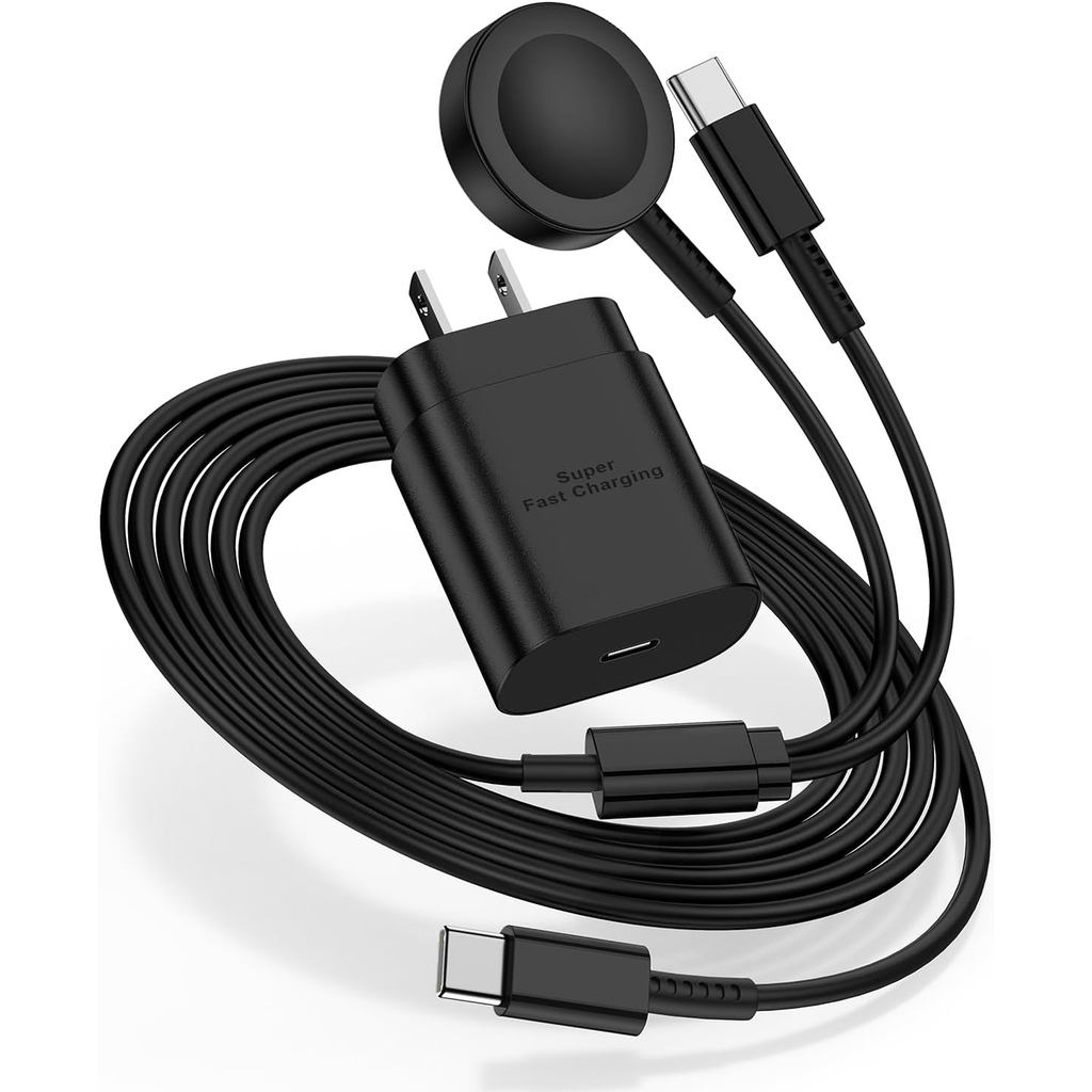 2-in-1 Samsung Galaxy Watch & Phone Charger, 25W USB-C Fast Charging, Compatible with Galaxy Watch 8