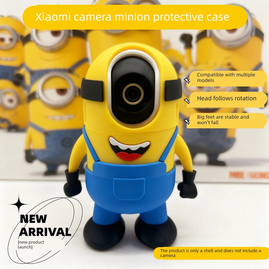 การตกแต่งกล้อง Xiaomi รุ่นที่ 2 รุ่นที่ 3 PRO4C700 Minions ตกแต่งเปลือกผิวเครื่องประดับสร้างสรรค์น่า