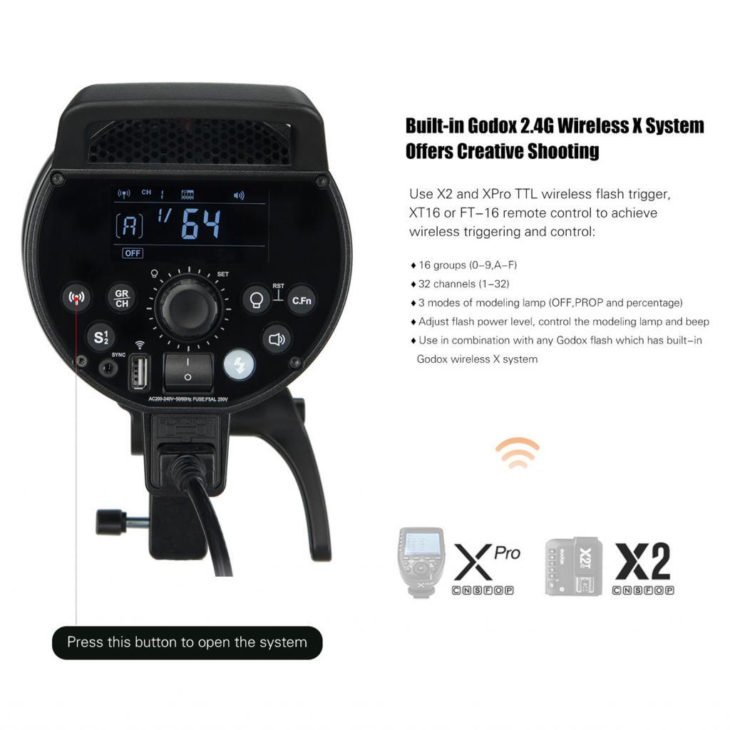 Godox DP600III-V อัพเกรดสตูดิโอไฟแฟลช 600Ws Power GN106 5600 ± 200 K Strobe แสงระบบ X ไร้สาย 2.4G ใน