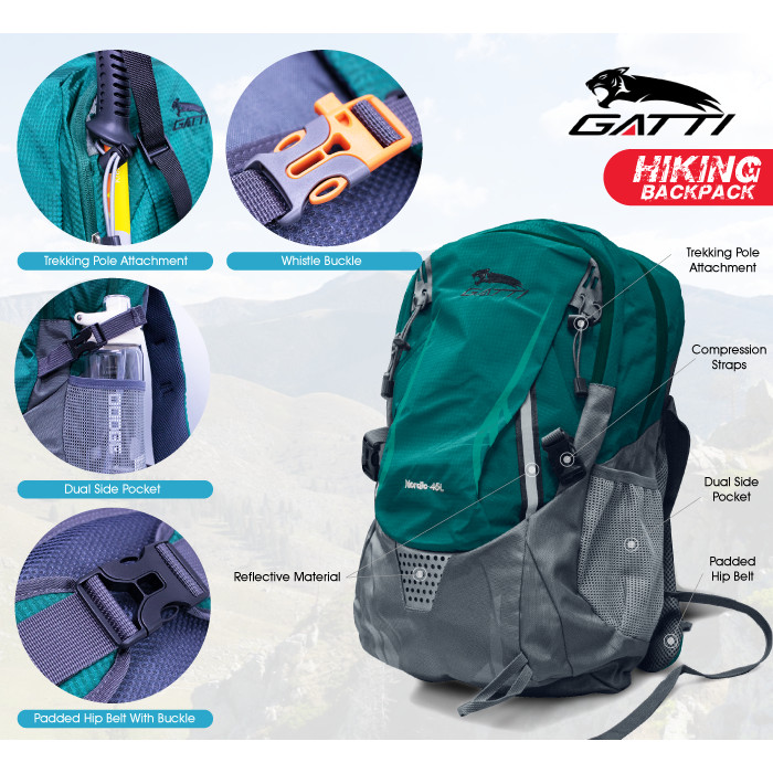 Gatti Beg Hiking 40L Kalis Air Outdoor Travel Camping Backpack 2329