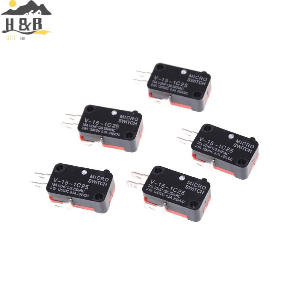 H&B Nov 5 ชิ้น V-15-1C25 KW9-0 Micro Limit Switch 15A 125/250VAC {th}
