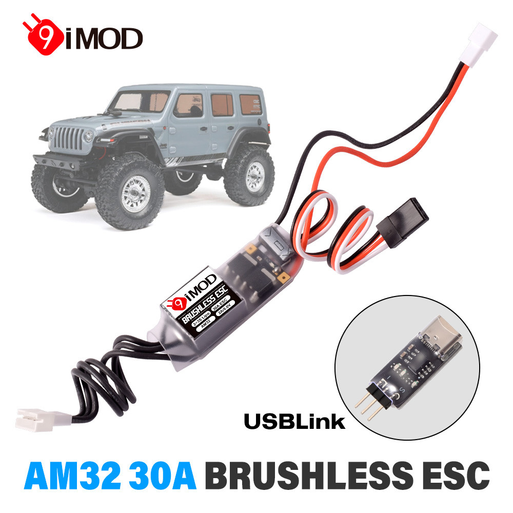 9IMOD 1/18 1/24 RC Crawler ESC - 30A AM32 Mini Brushless | 2-3S LiPo USBLink สําหรับ Axial SCX24 TRX