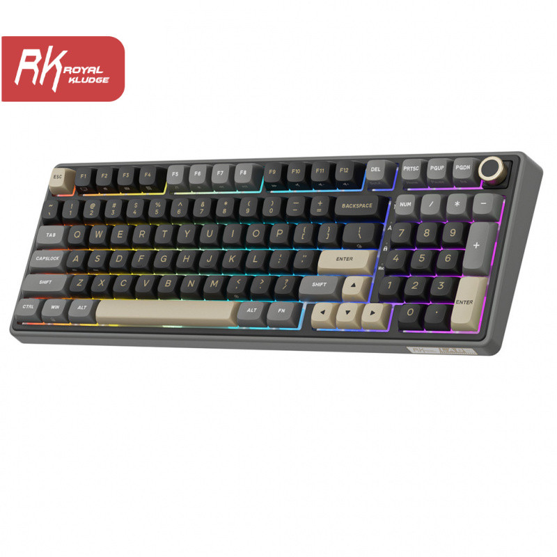 Royal Kludge RK R98Pro Phantom 98 Key RGB แบบมีสายพร้อมคีย์บอร์ดเชิงกลลูกบิด