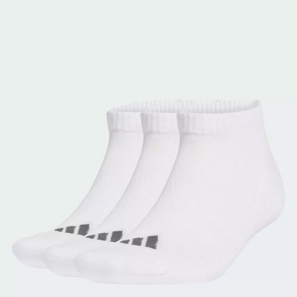 adidas Lifestyle Cushioned Essentials Low Cut Socks 3 Pair Pack Unisex White KR7121