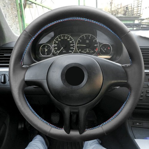 Red-Blue Line Steering Wheel Cover For BMW 3 Series E46 / E46 Coupe 2000-2006
