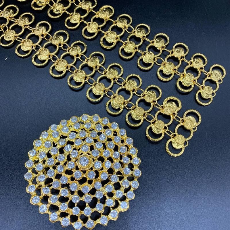 Gold Belt Thai Dress Vintage Jewelry Removable Belt and Buckle