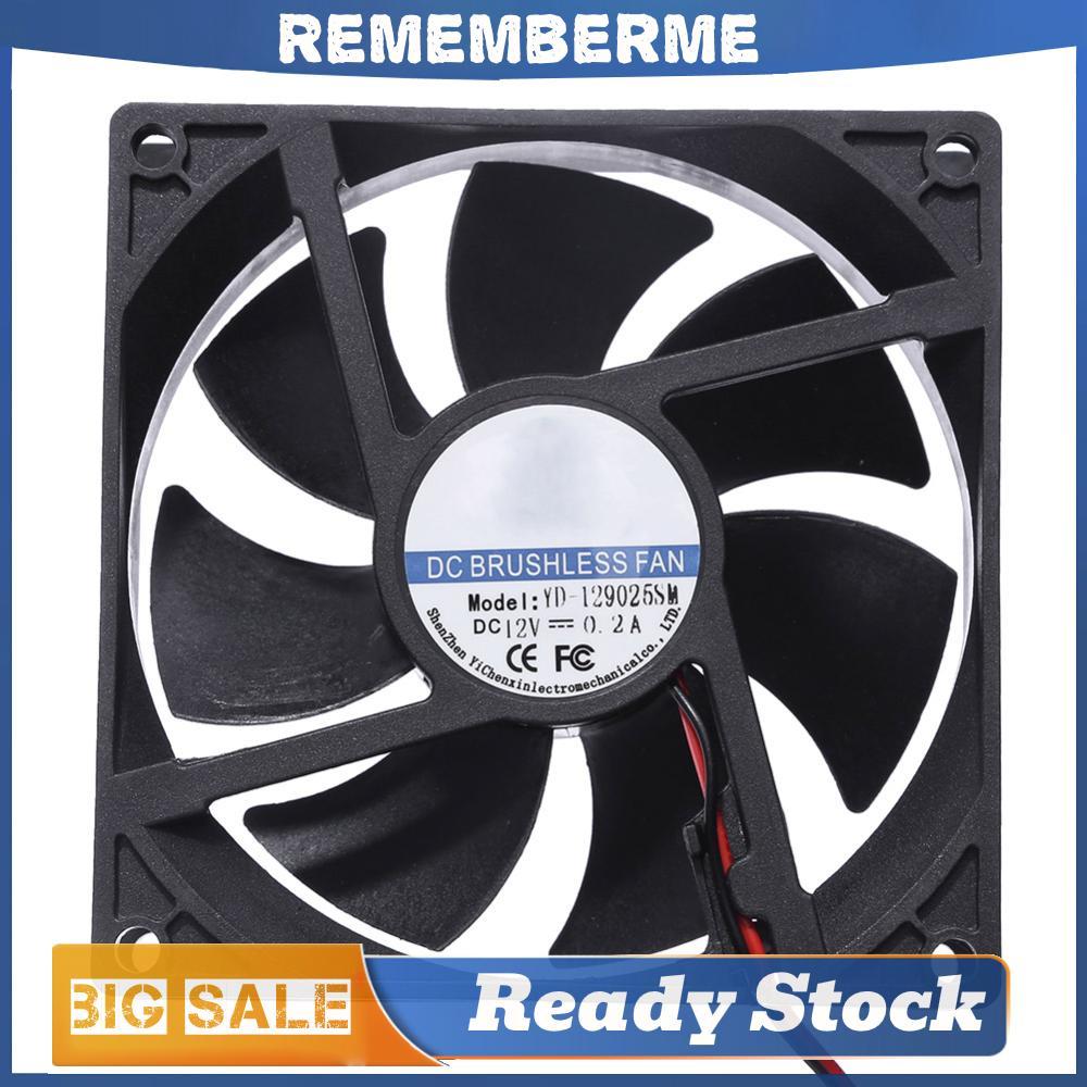 ปี-129025SM DC 12V Cooler Fan 90x90x25mm 7 Blades Computer PC พัดลมระบายความร้อน