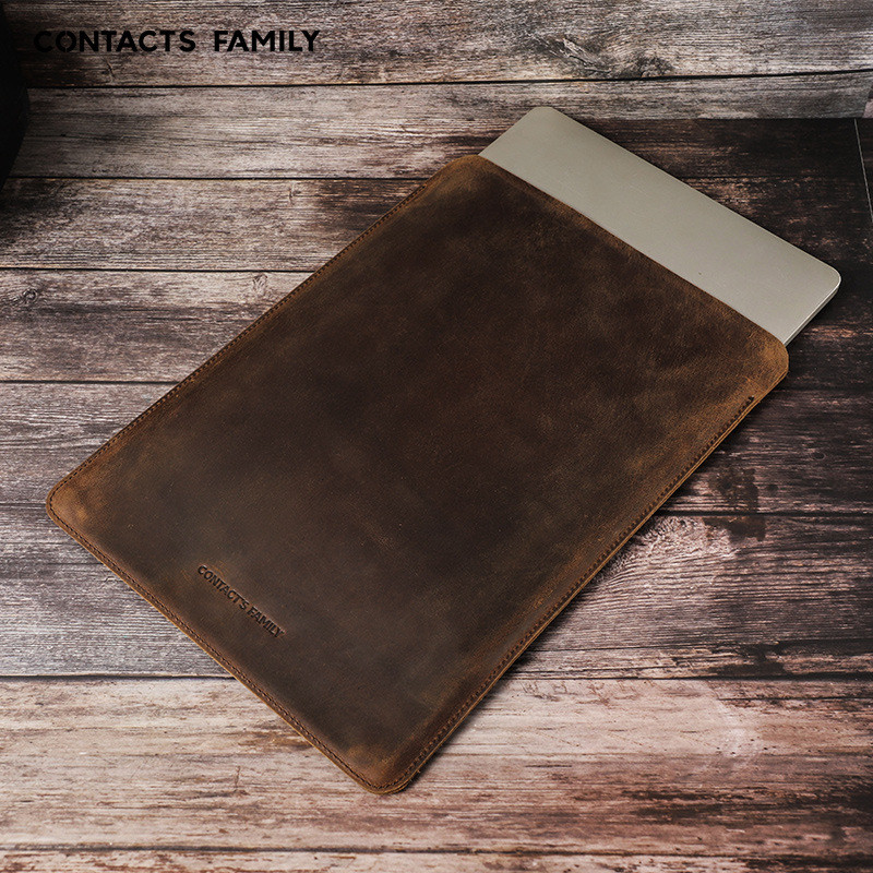 เหมาะสําหรับ macbook pro Cowhide เคสป้องกัน Apple Laptop air 44 ซม. กระเป๋าซับหนังแท้
